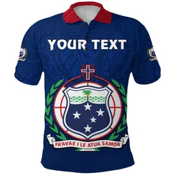 (Custom Personalised) Manu Samoa Rugby Polo Shirt Simple Style - Blue