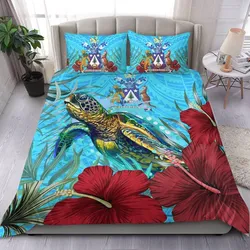 Alohawaii Bedding Set - Norfolk Island Turtle Hibiscus Ocean Bedding Set A95
