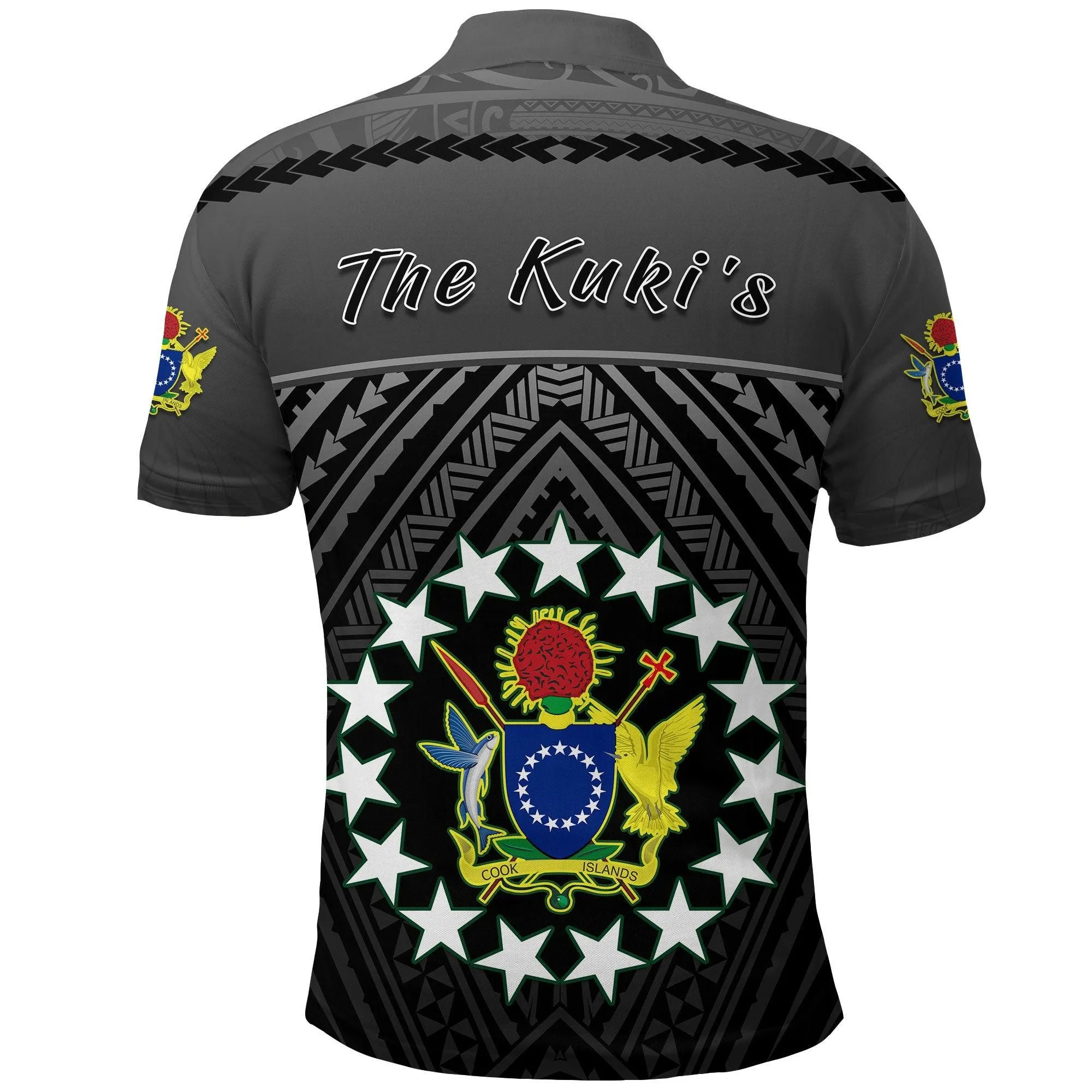 The Kukis Polo Shirt Cook Islands Rugby Black LT13