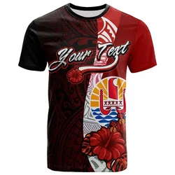Tahiti Polynesian Custom Personalised T-Shirt - Coat Of Arm With Hibiscus - BN12