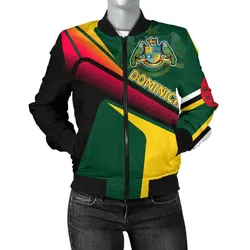 Dominica Womens Bomber Jacket - Dominica Flag Independence Day