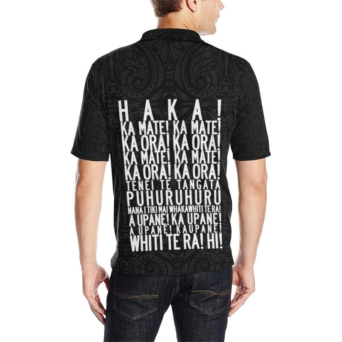 Polynesian Pride Polo Shirt - Rugby Haka Black Polo Shirt
