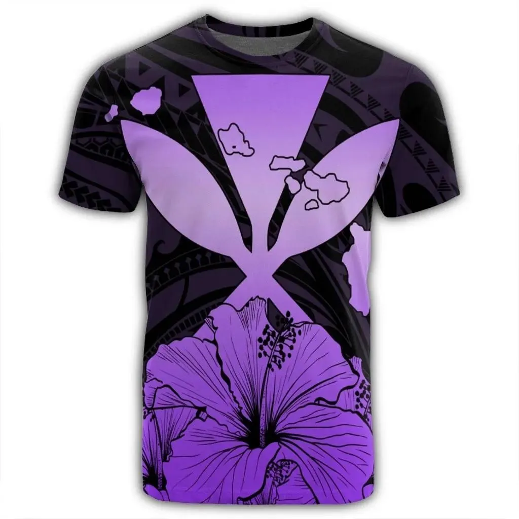 Alohawaii Tee - Hawaiian Kanaka T-Shirt Hibiscus Polynesian Love - Violet - AH - JR