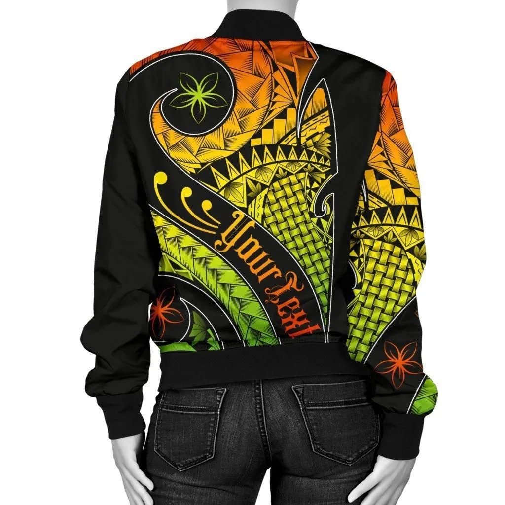 Hawaii Womens Bomber Jacket - Hawaii Polynesian Decorative Patterns