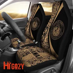 Hawaii Coat Of Arm Polynesian Car Seat Covers - Circle Style 05 J1