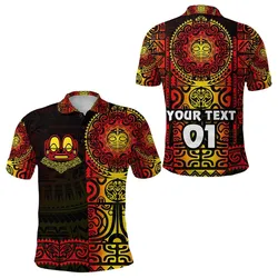 (Custom Personalised) Marquesas Islands Polo Shirt Marquesan Tattoo Unique Style - Gradient Red LT8