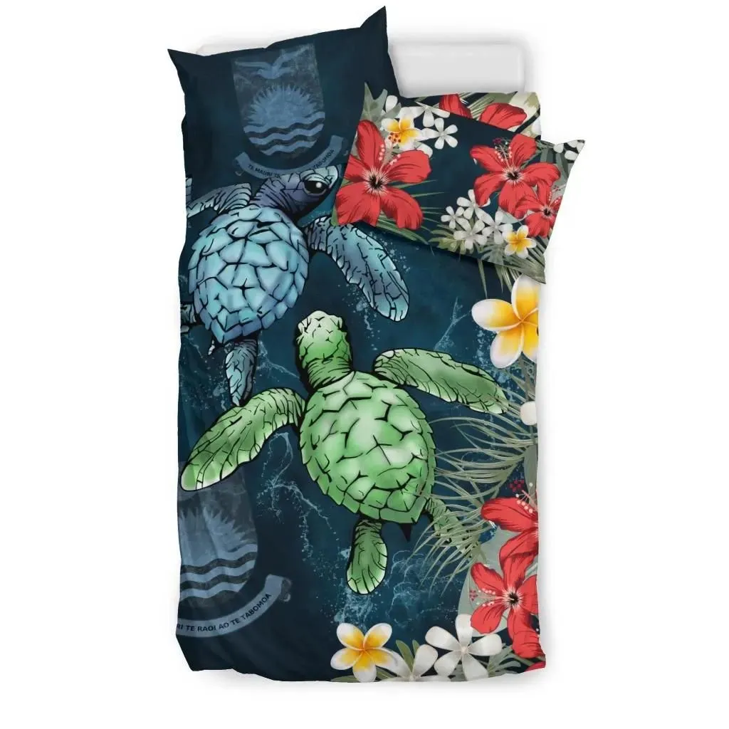 Kiribati  Bedding Set - Sea Turtle Tropical Hibiscus And Plumeria A24