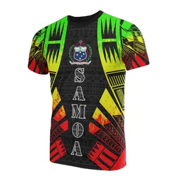 Samoa T shirt - Samoa Coat Of Arms Polynesian Tattoo Reggae Style