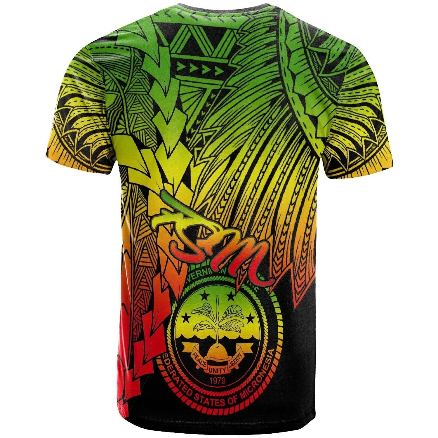 Federated States Of Micronesia Custom Personalised T-Shirt - Tribal Wave Tattoo Reggae