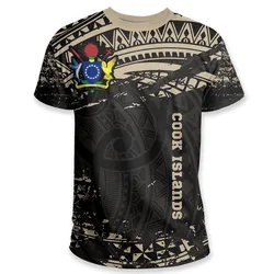 Cook Islands T shirt, Kuki Airani Tattoo Shirt - Tan