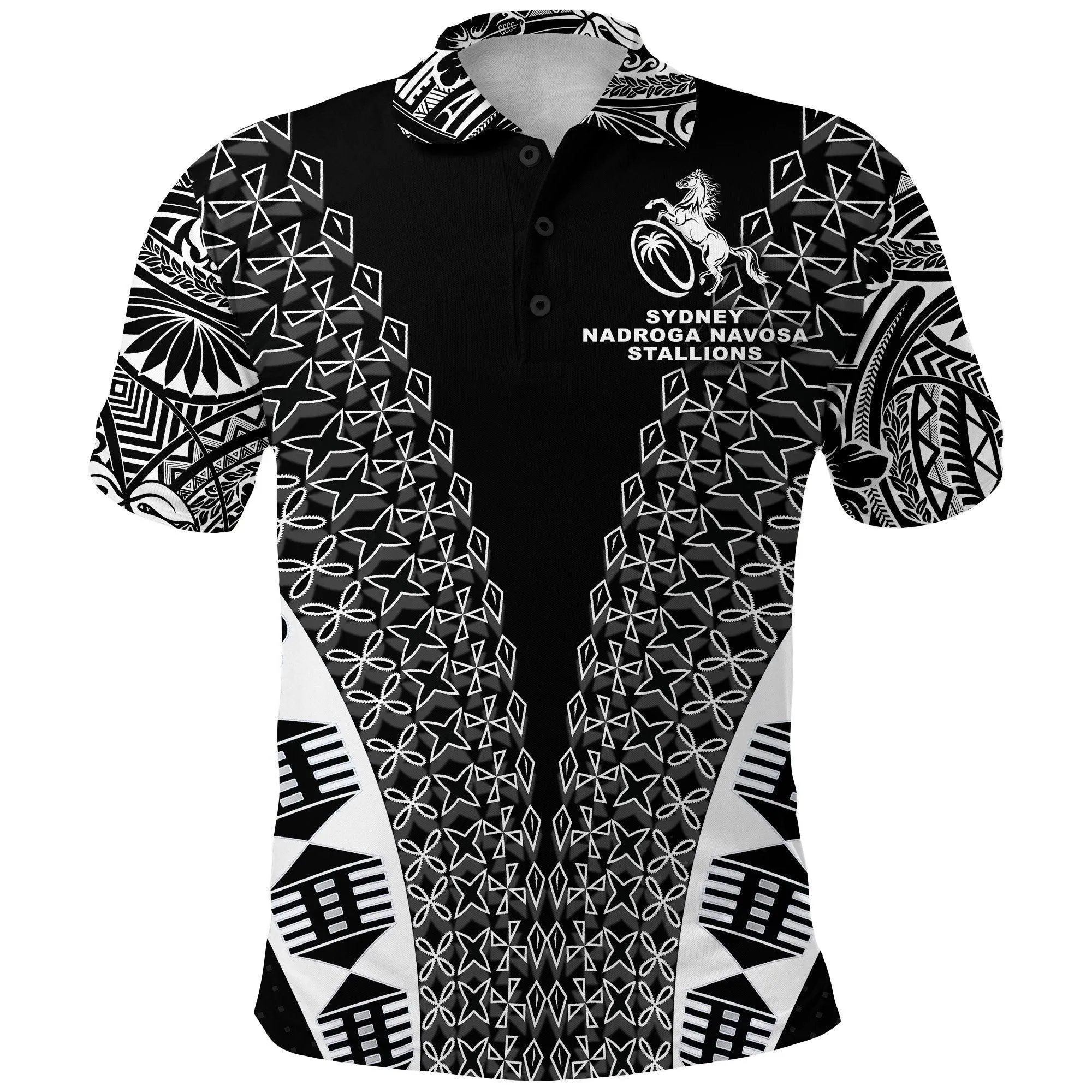 Fiji Rugby Polo Shirt Sydney Nadroga Navosa Stallions Tapa Vibes No.1