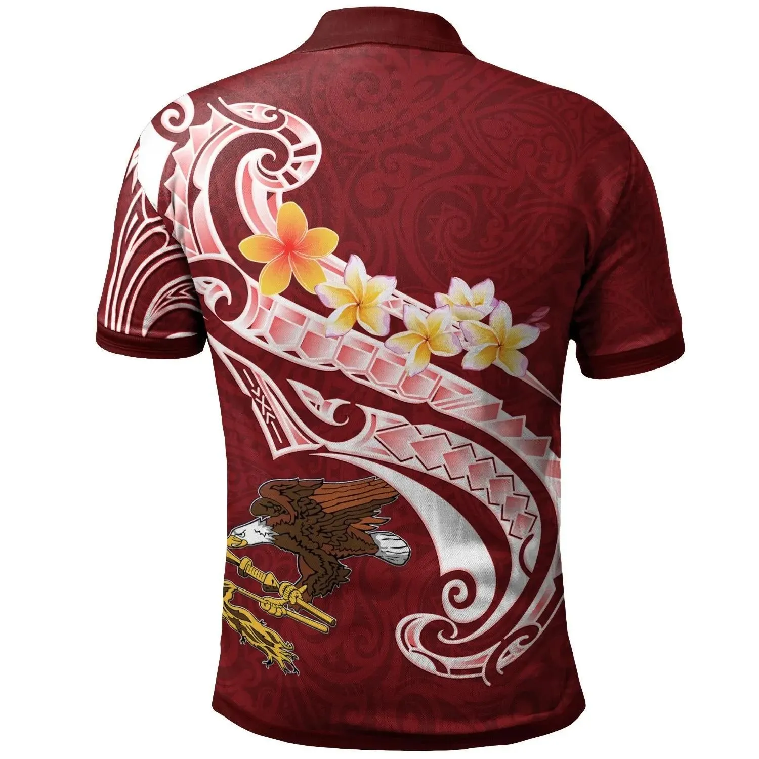Alohawaii Shirt - Polo Shirt American Samoa Custom Personalised - AS Seal Polynesian Patterns Plumeria - BN25