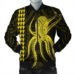 Hawaii Octopus KaKau Polynesian Bomber Jacket - Yellow - AH