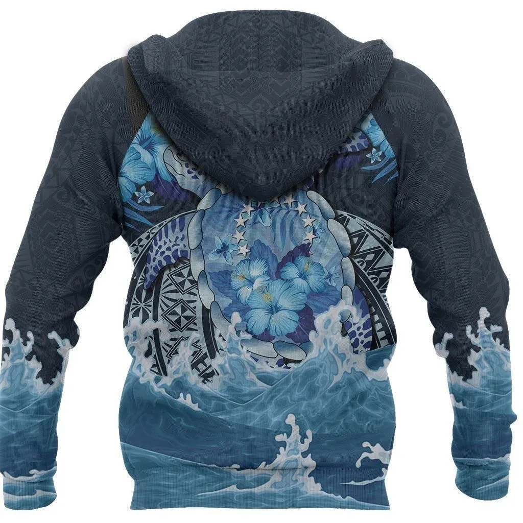 Cook Islands Polynesian Sea Turtle Hibiscus Hoodie
