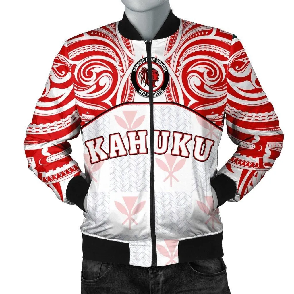 hawaiiMens Bomber Jacket - Kanaka Kahuku High School Mens Bomber Jacket Demodern Style AH