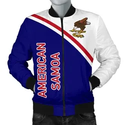 American Samoa Mens Bomber Jacket - Polynesian Curve Version