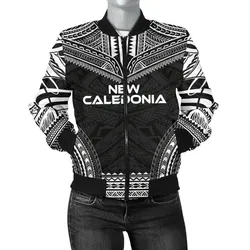 FamilyGaterJacket - Bomber Jacket New Caledonia Polynesian Chief - Black Version - Bn10