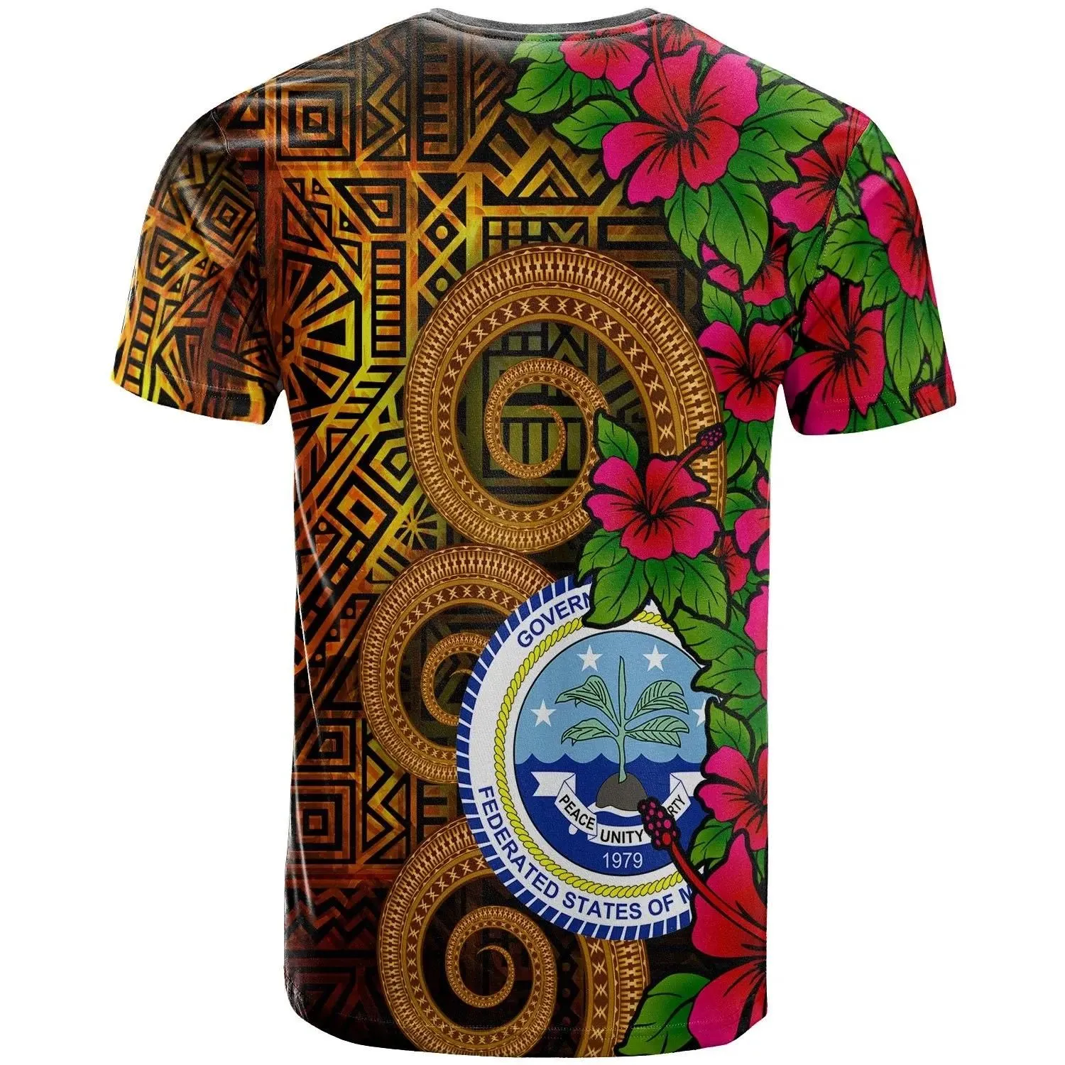 Federated States Of Micronesia T-Shirt Hibiscus Vintage  12