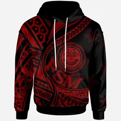 Federated States of Micronesia Hoodie - Plumeria Flowers Red Version