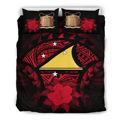 Tokelau Red Hibiscus Bedding Set Bedroom Decor