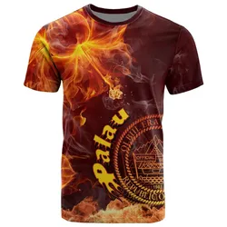 Palau Polynesian T shirt - Fire Hibiscus
