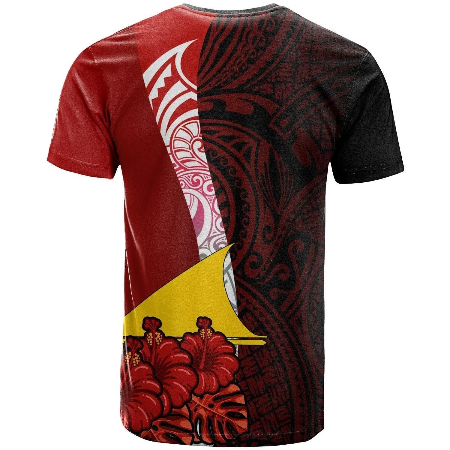 Tokelau Polynesian T shirt - Coat Of Arm With Hibiscus