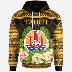 French Polynesia Tahiti Hoodie - Tahiti Of Seal Tropical Flowers Style