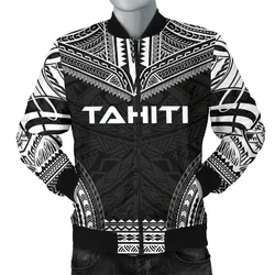 Tahiti Polynesian Chief Mens Bomber Jacket - Black Version