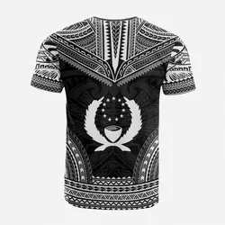 Pohnpei Custom Personalised T shirt - Pohnpei Flag Polynesian Chief Tattoo Black Version