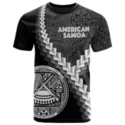 American Samoa T Shirt - American Samoa Coat Of Arms With Polynesian Tattoo White