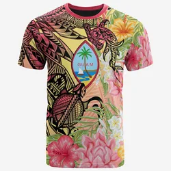 Guam T-Shirt - Flowers Tropical With Sea Animals
