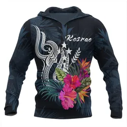 Kosrae Micronesia Hoodie - Tropical Flowers