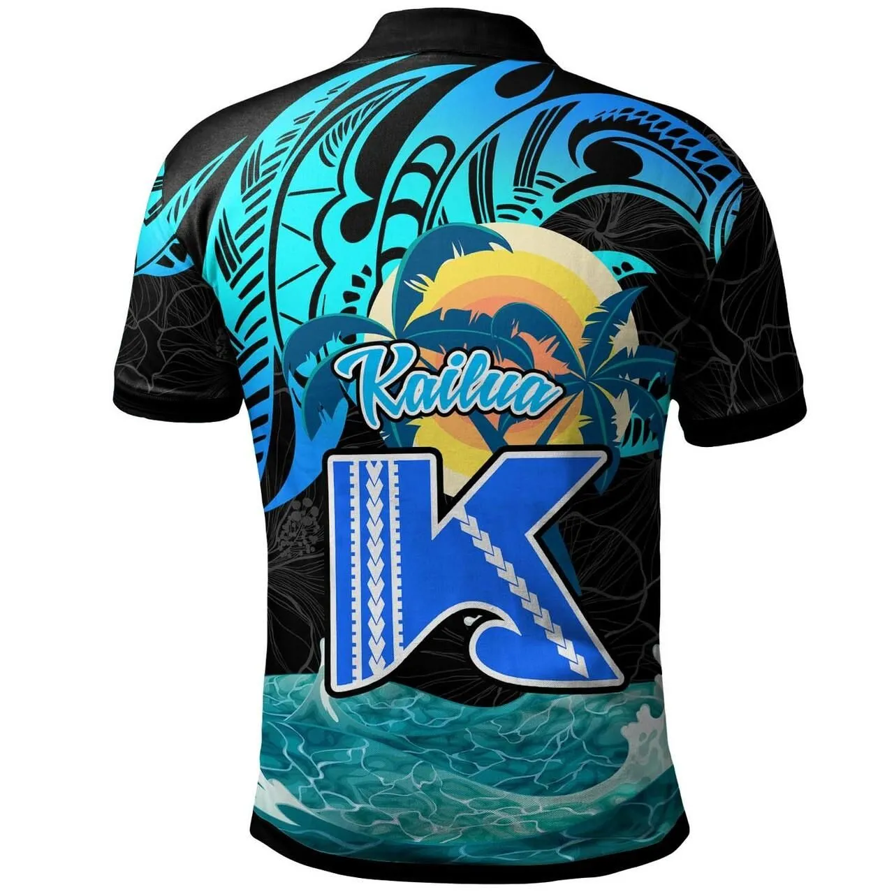 Hawaii Polynesian Polo Shirt - Kailua High School Surfrider Tropical Polynesian Culture Pride LT10