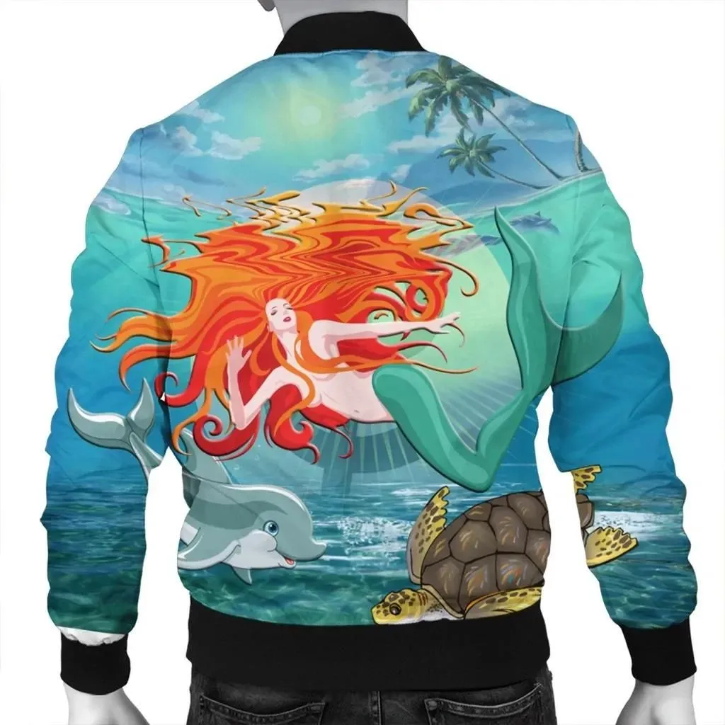 Alohawaii Jacket - Hawaiian Mermaid Turtle Dolphin Polynesian Bomber Jacket - AH - JR