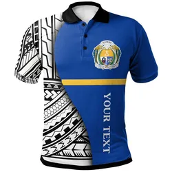 Nauru Custom Personalised Polo Shirt - Coat Of Arm and Polynesian Patterns