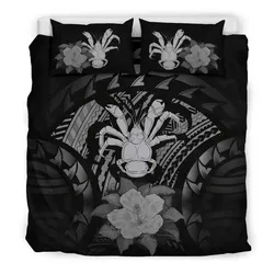 Alohawaii Bedding Set - Cover and Pillow Cases Niue Gray Hibiscus A24