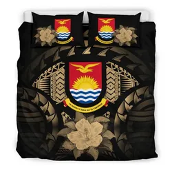 FamilyGater Bedding Set - Cover and Pillow Cases Kiribati Brown Hibiscus A24