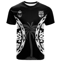 (Custom Personalised) Fiji Rugby Sevens Fijian Tapa Pattern T-Shirt - LT12