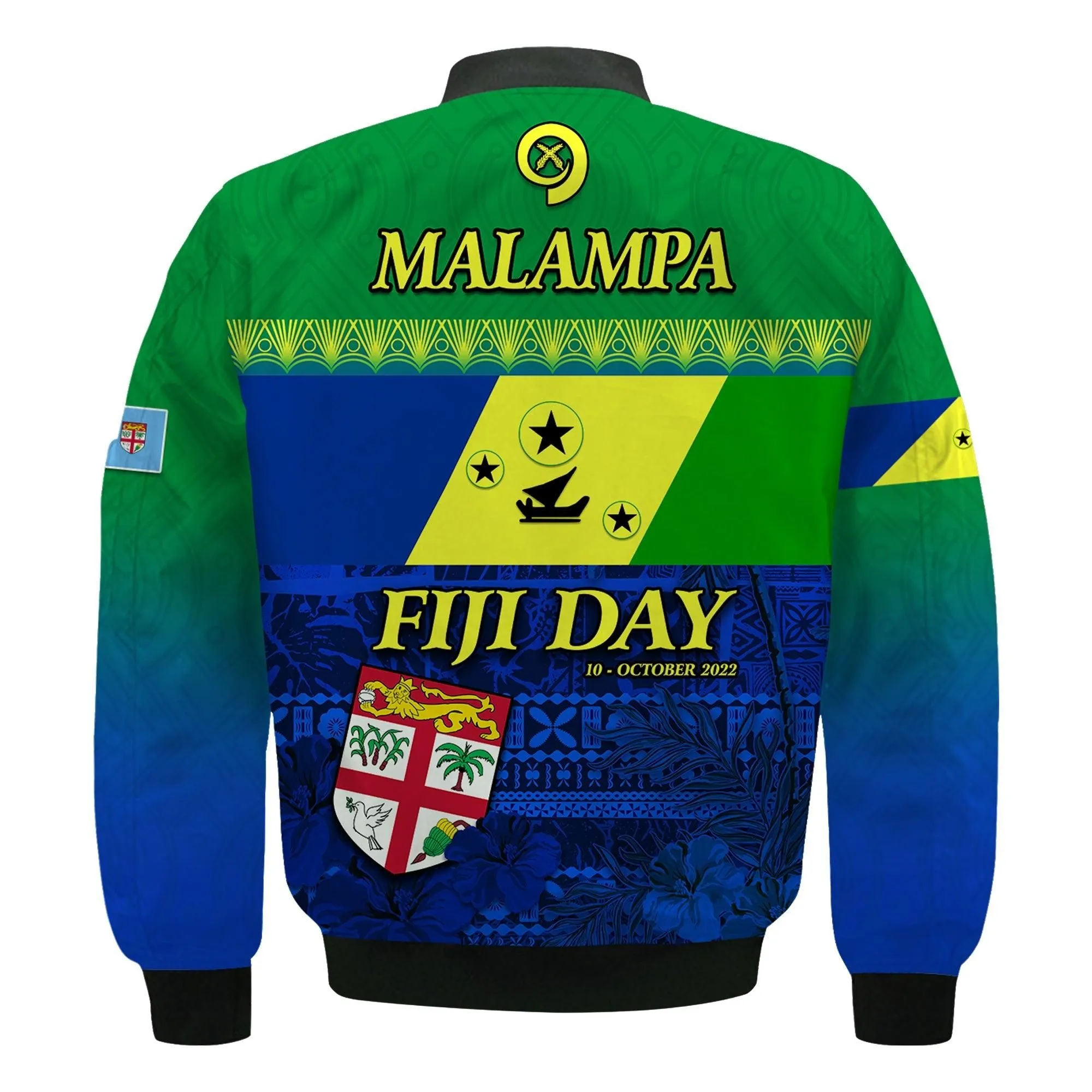 Malampa Fiji Day Bomber Jacket Vanuatu Polynesia mix Flowers LT13