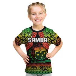Samoa Rugby T Shirt KID Teuila Torch Ginger Gradient Style LT14