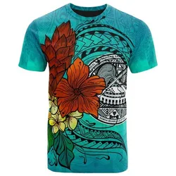 American Samoa T Shirt - Tropical Flowers Style