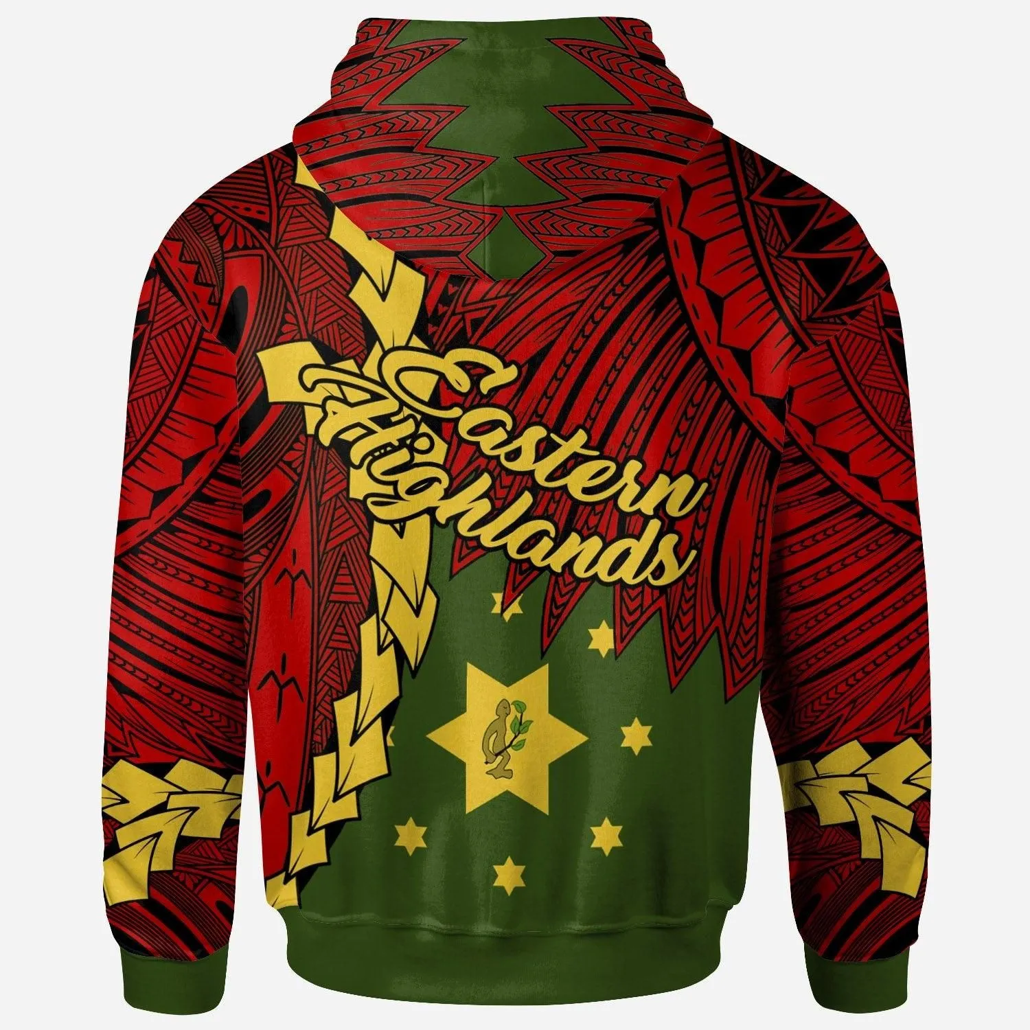Papua New Guinea Eastern Highlands Province Polynesian Hoodie - Tribal Wave Tattoo