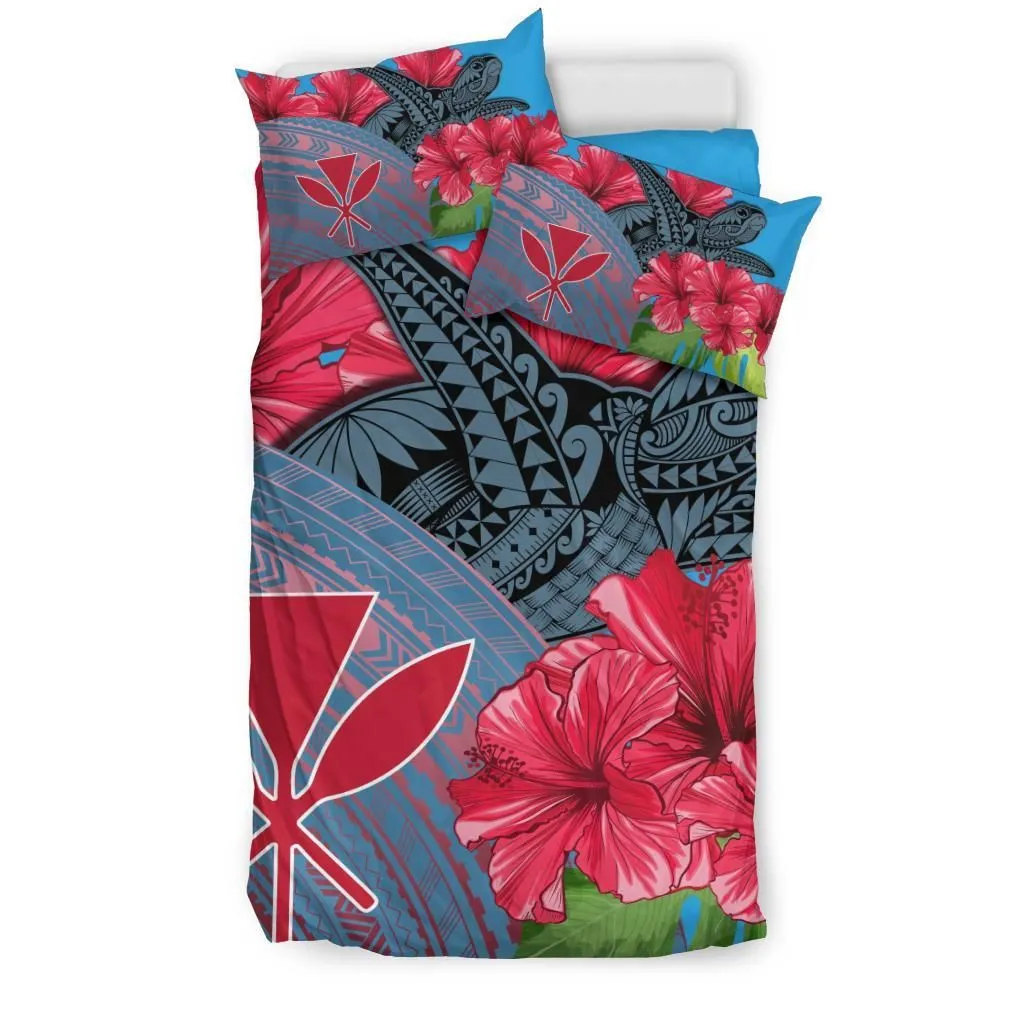 Hawaii Turtle Hibiscus Kanaka Pink Style - Bedding Set AH