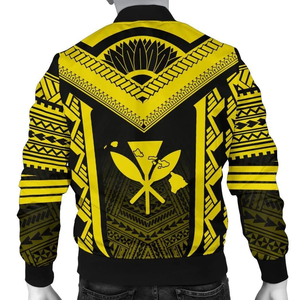 Hawaiian Kanaka Polynesian Mens Bomber Jacket Active Yellow