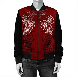 Polynesian Pride Jacket - Personalized Hawaii Spearhead Hibiscus Polynesian Bomber Jacket LT10