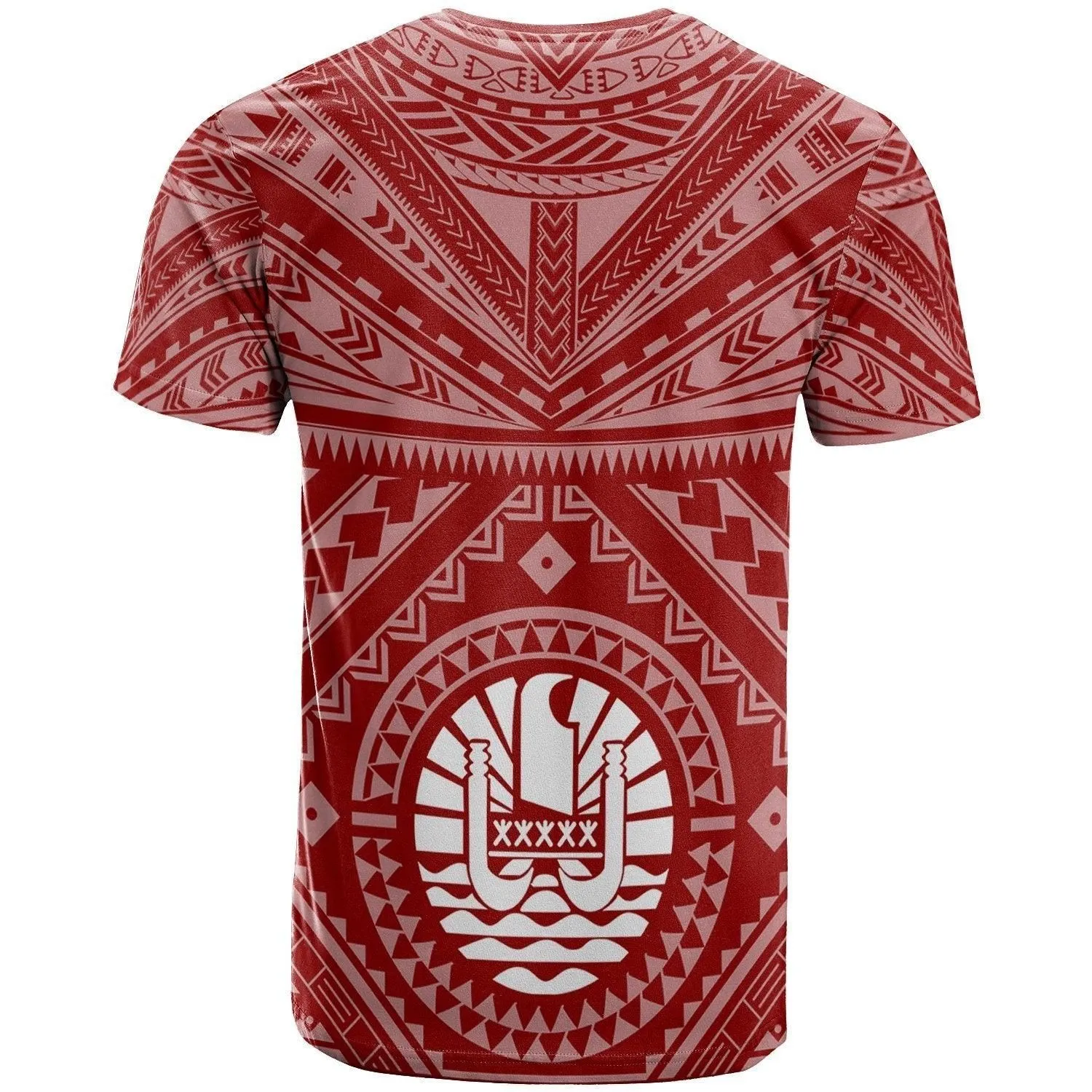 Tahiti Personalised T shirt - Tahiti Seal In Polynesian Tattoo Style Red