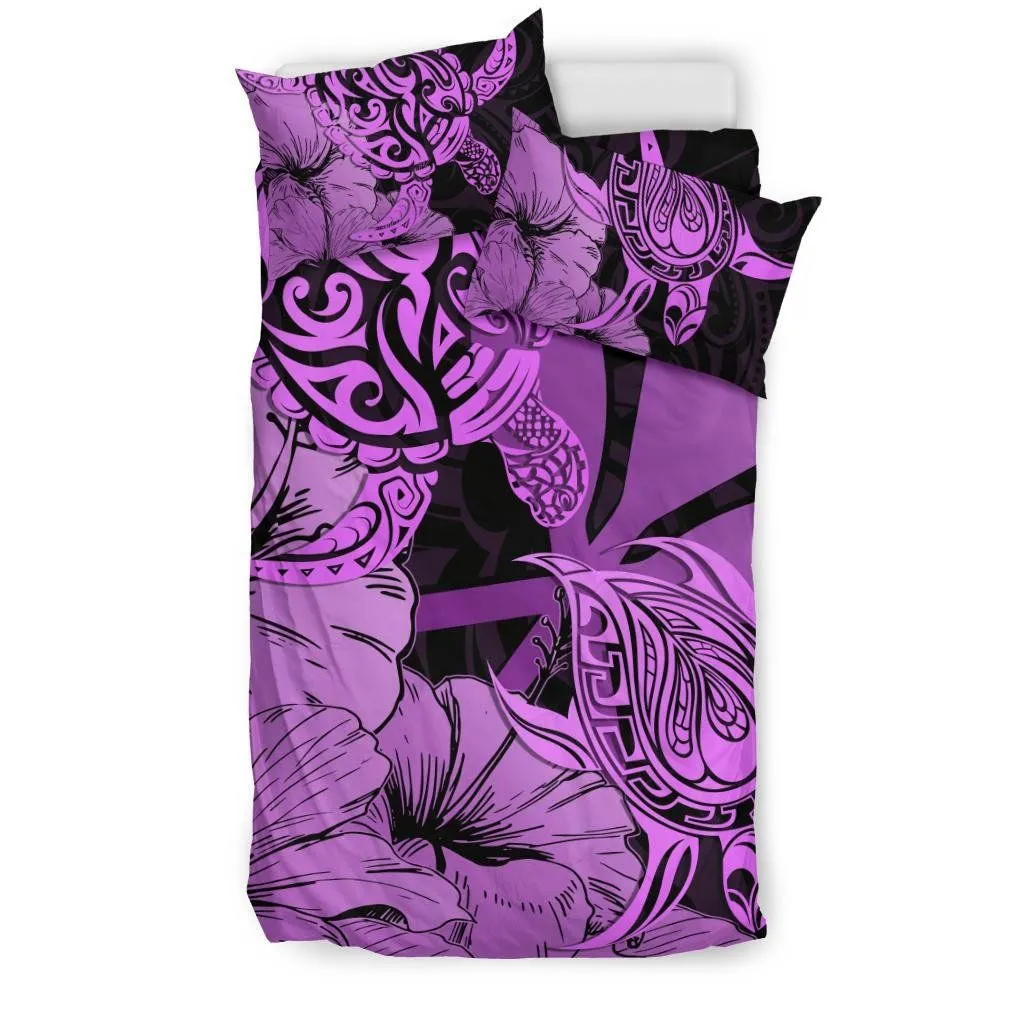 Hawaii Turtle Bedding Set Polynesian Hibiscus Art Ver 2.0 Pink AH J1