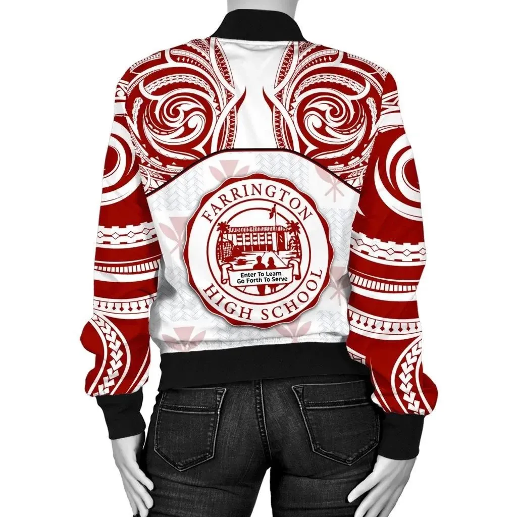 FamilyGater Jacket - Kanaka Farrington High School Women's Bomber Jacket \bDemodern Style AH JH