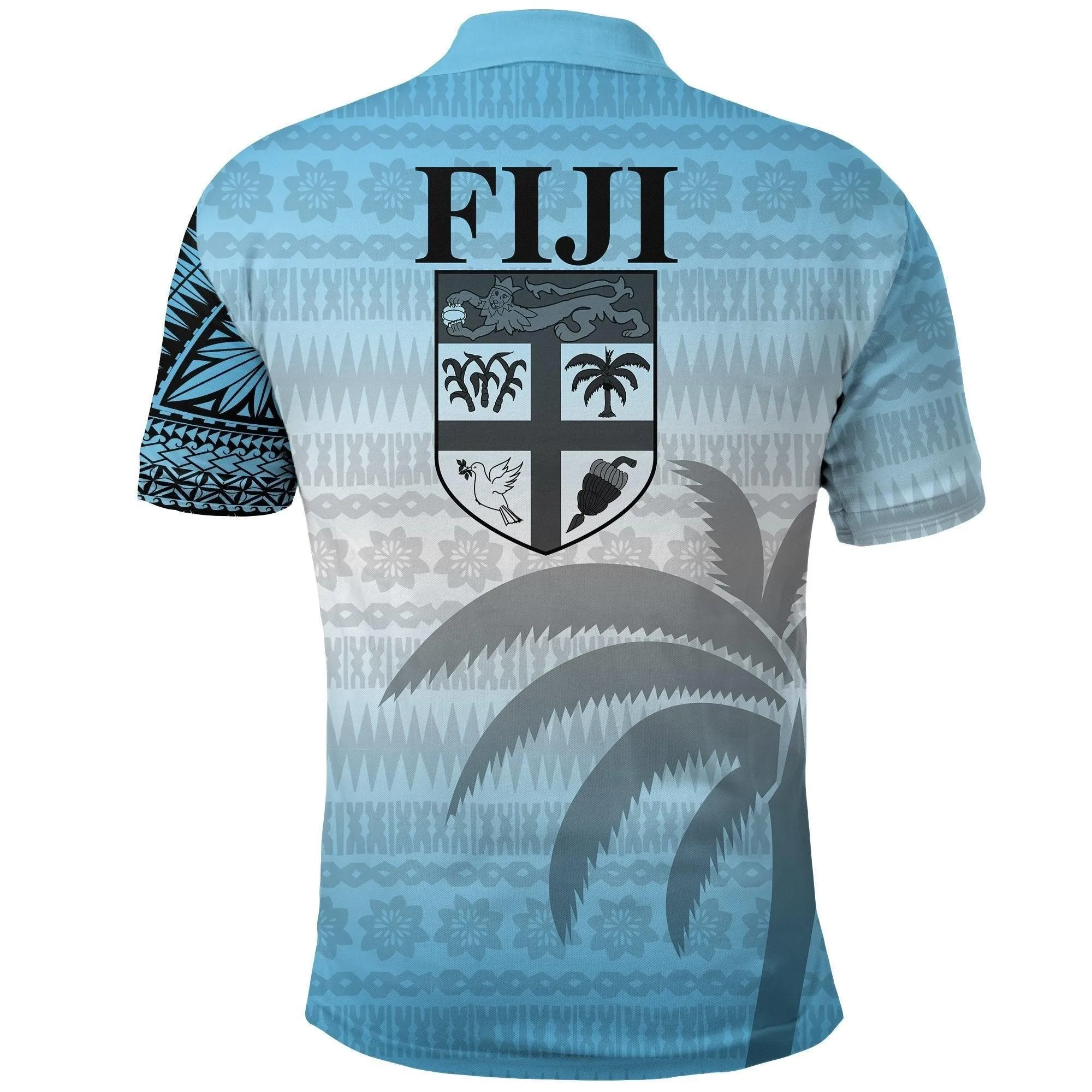 Fiji Tapa Polo Shirt Tattoo Style