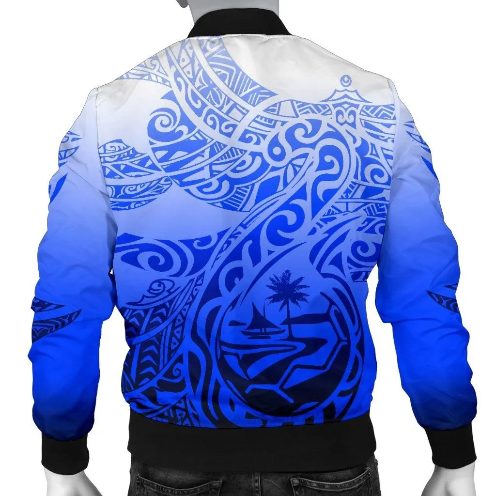 Guam Polynesian Mens Bomber Jacket - Tribal Tattoo With Seal